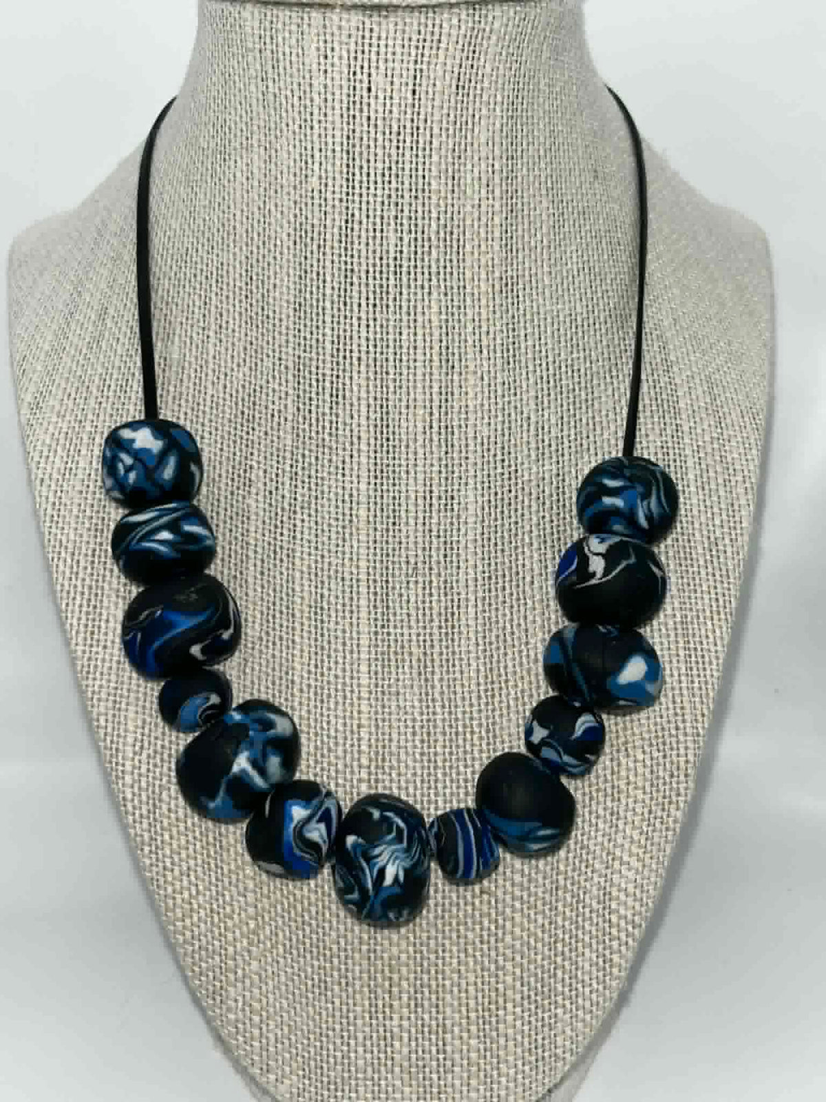 Ocean Marble Necklace – Polymer Clay Beads