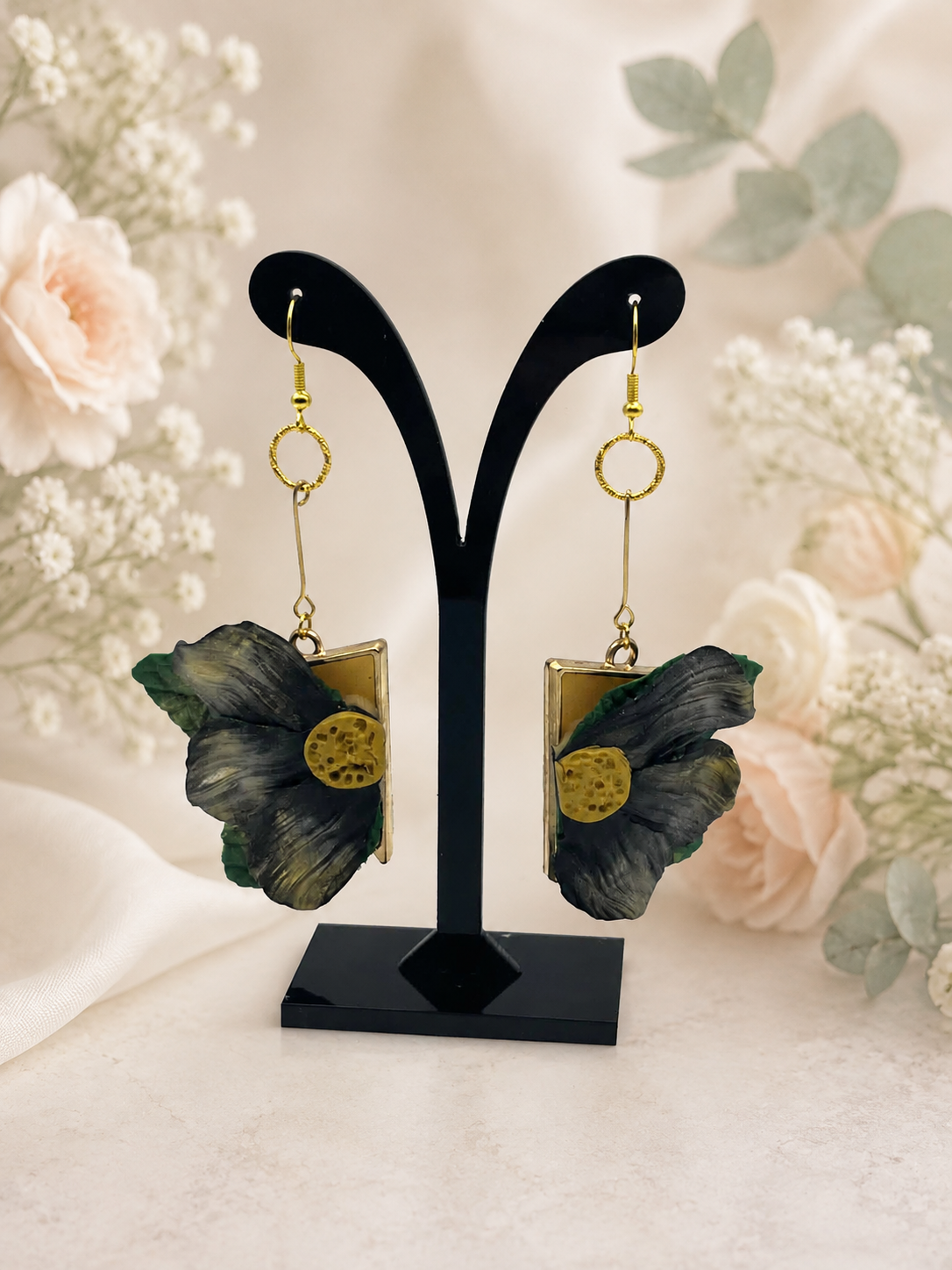 Golden Bloom Statement Earrings