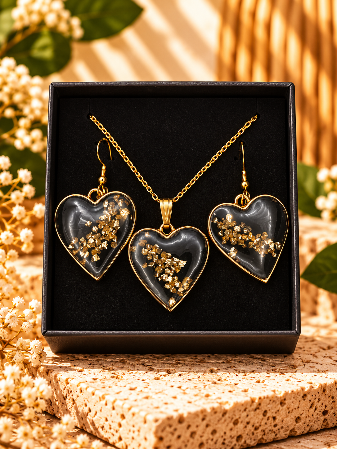 Gold Heart Statement Gift Set.