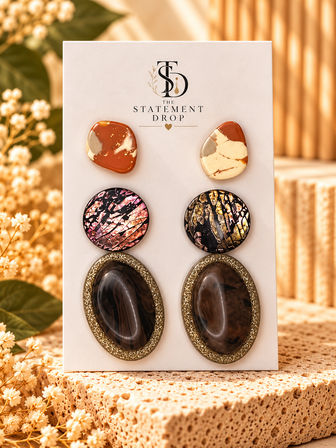 Trio of Studs, a little different, a litttle bold. Completely unique.